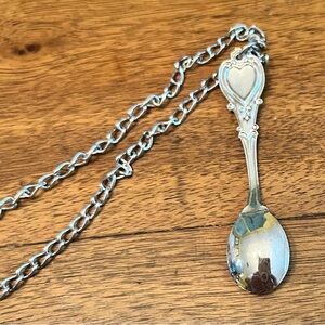 Vintage Silver Heart Spoon Necklace